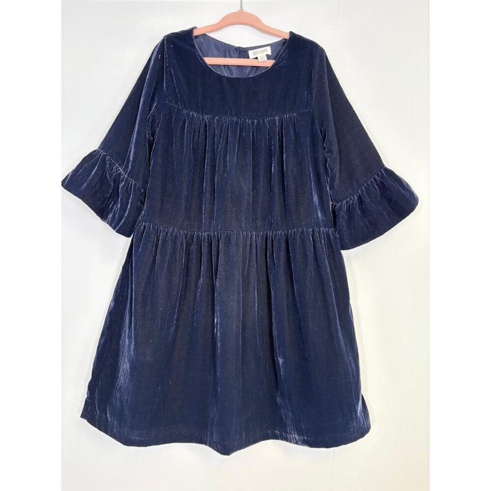 Gymboree Girls Blue Velvet Dress Lined Holiday Party Wedding Size 7